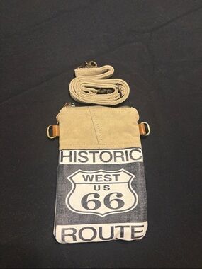 Clea Ray “West US Route 66” Passport Canvas Bag with Crossbody Strap